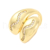 Brass Micro Pave Clear Cubic Zirconia Cuff Rings for Women RJEW-U047-29G-4