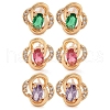 Rack Plating Brass Cubic Zirconia Stud Earrings EJEW-M090-10G-1