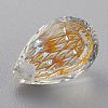 Embossed Glass Rhinestone Pendants GLAA-J101-05A-001SI-4