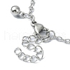 Non-Tarnish 304 Stainless Steel Round Ball Charm Bracelets for Women BJEW-D023-04P-3