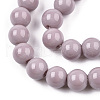 Opaque Solid Color Glass Beads Strands GLAA-T032-P10mm-07-2