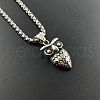 Vintage Owl Pendant Punk Necklace Stainless Steel Unisex Jewelry Accessory AR8144-1