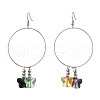 Butterfly Glass Dangle Earrings EJEW-JE05836-1