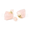 Natural Rose Quartz Perfume Bottle Pendants G-L623-10G-01-2