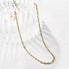 Ion Plating(IP) 304 Stainless Steel Cable Chain Necklace STAS-T040-PJ205-60-3