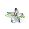 Flower Glass Pendants Decorations HJEW-MZ00213-03-4