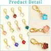 CHGCRAFT 2 Sets Cube Glass Pendant Decoration HJEW-CA0001-34-5