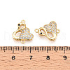 Brass Micro Pave Cubic Zirconia Connector Charms KK-T074-53G-3