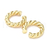 Rack Plating Brass Twist Rope Cuff Earrings for Women EJEW-G352-08G-2