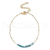 4Pcs 4 Style Natural Mixed Gemstone Beaded Link Braclet with Satellite Chains BJEW-JB09496-01-3