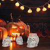 SUPERFINDINGS 3Pcs 3 Style Halloween Skull Candle Silicone Molds CAND-FH0001-04-5