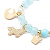 Acrylic Imitation Pearl Stretch Bracelet with Alloy Enamel Charms for Women BJEW-JB08448-7