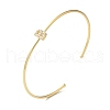 Rack Plating Brass Micro Pave Clear Cubic Zirconia Letter Open Cuff Bangles BJEW-A018-01G-B-1