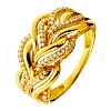 Brass Micro Pave Cubic Zirconia Finger Rings FS-WG45EDE-04-2
