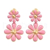 304 Stainless Steel Enamel Stud Earrings EJEW-S226-01G-02-2