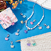   10 Sets Transparent Spray Painted Glass Butterfly Pendant Decorations HJEW-PH0001-64-5