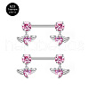 G23 Titanium Pink Cubic Zirconia Nipple Rings WG912A9-33-2