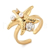 304 Stainless Steel Micro Pave Cubic Zirconia Plastic Pearl Cuff Rings RJEW-D310-02A-G-4
