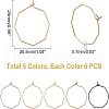 Unicraftale 30Pcs 5 Colors Ion Plating(IP) 316 Surgical Stainless Steel Hoop Earrings Findings STAS-UN0030-95-6