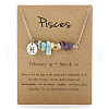 667 Stainless Steel with Natural Amazonite & Natural Yellow Quartz & Natural Amethyst Chip Pendant Necklaces FS-WGFED6E-08-1