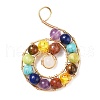 Natural & Synthetic Mixed Gemstone Big Pendants PALLOY-JF01476-3