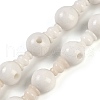 Natural White Jade 3-Hole Guru Beads Strands G-H064-E03-01-1