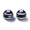 Opaque Striped Acrylic Beads MACR-S373-27B-10-2