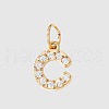 Stainless Steel Cubic Zirconia Pendants with Jump Rings FIND-PW0024-08C-1