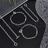 Unicraftale 20Pcs 304 Stainless Steel Paperclip Chain Bracelets Set for Men Women BJEW-UN0001-40-3