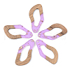 Transparent Resin & Walnut Wood Pendants RESI-S389-009A-B01-1
