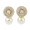 Rack Plating Brass With ABS Imitation Pearl Beads EJEW-U006-05G-1
