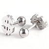 201 Stainless Steel Barbell Cartilage Earrings EJEW-R147-27-3