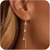 Flat Round Brass Clear Cubic Zirconia Ear Thread FS-WG76BDC-01-1