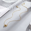 304 Stainless Steel Interlocking Double Heart Pendant Necklaces for Women FS-WG0D883-01-2