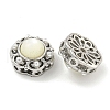 Brass & ABS Imitation Pearl & Shell Flower Multi-Strand Links KK-Q820-35P-2