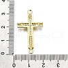 Brass Micro Pave Clear Cubic Zirconia Religion Cross Connector Charms KK-Z100-22G-05-3