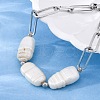 304 Stainless Steel Paperclip Chain Bracelets for Women BJEW-A036-02P-3