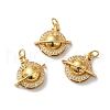 Rack Plating Brass Cubic Zirconia Pendants KK-D074-19G-2