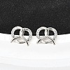 Brass Micro Pave Clear Cubic Zirconia Stud Earrings EJEW-M103-04P-1