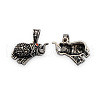 Brass Rhinestone Animal Pendants KK-J186-65AS-NF-1