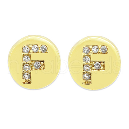 Brass Micro Pave Clear Cubic Zirconia Beads KK-T030-LA843-FX3-1