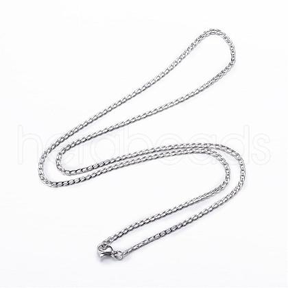 Tarnish Resistant 304 Stainless Steel Curb Chain Necklaces NJEW-P147-05P-1