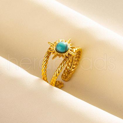 304 Stainless Steel Sun Cuff Rings DM8672-8-1