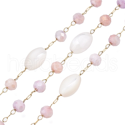 Handmade Shell & Crystal Beads Chains CHS-T006-09G-1