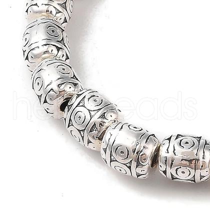 Barrel Tibetan Style Alloy Bead Strands X-TIBEB-O007-37-NR-1