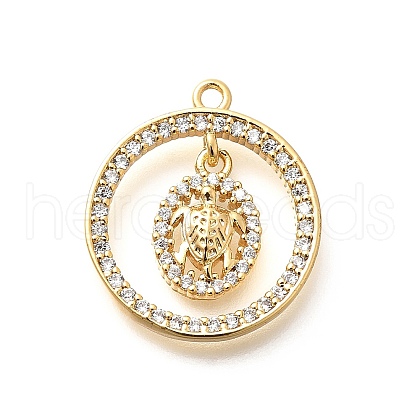 Brass Micro Pave Cubic Zirconia Pendants KK-G519-05G-04-1