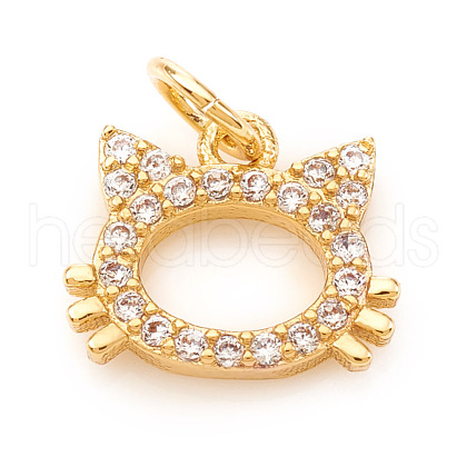 Brass Micro Pave Cubic Zirconia Charms KK-I672-29G-1