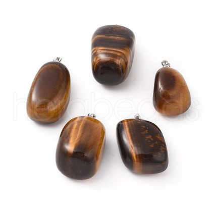 Natural Tiger Eye Pendants G-k302-B19-1
