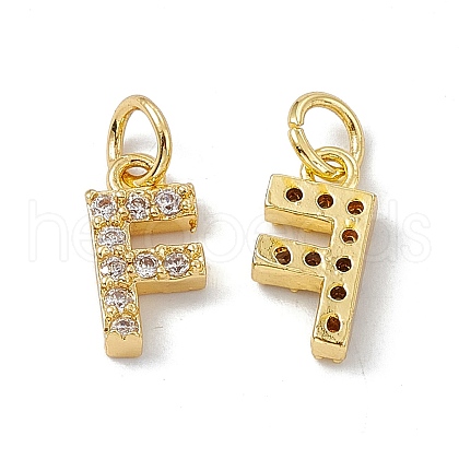 Real 18K Gold Plated Brass Micro Pave Clear Cubic Zirconia Charms KK-E068-VB452-F-1