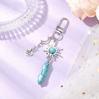 Synthetic Turquoise Pendant Decorations HJEW-JM03020-03-1